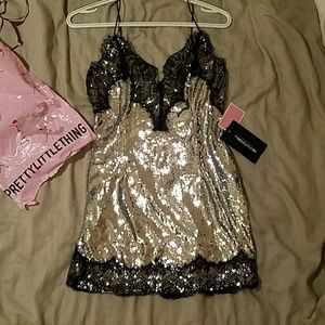 Pretty Little Thing Silver Sequin Dress